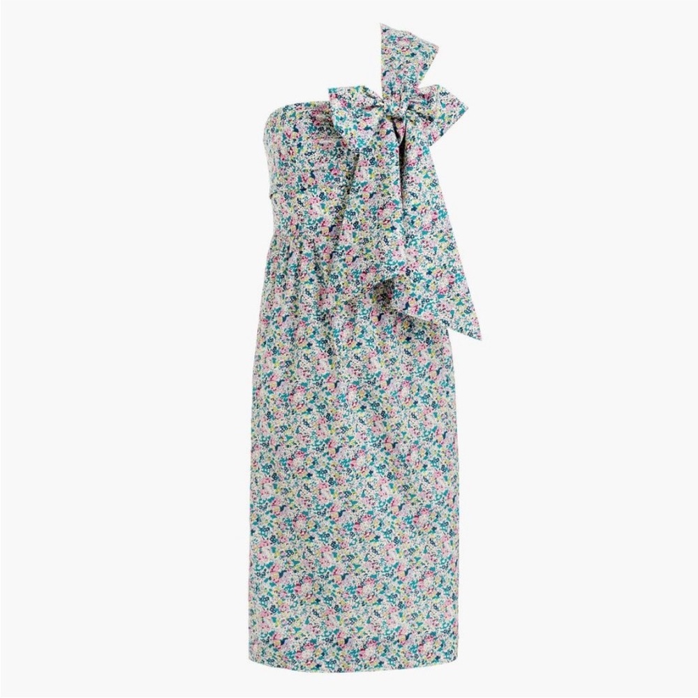 NWT JCrew One-shoulder Bow dress in Liberty floral